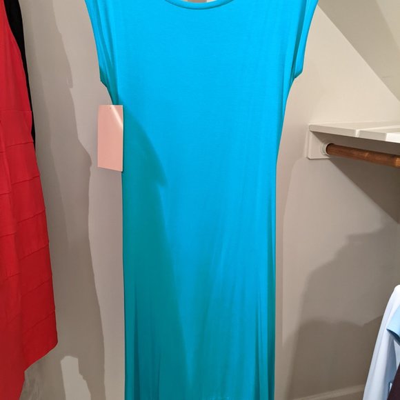 Boston Proper Green Viscose/Spandex Dress Front Tie Accent (New) - Size M - Picture 3 of 4